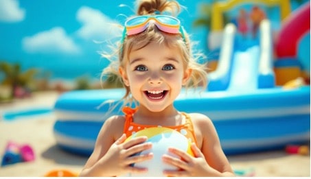 happy girl at the beach